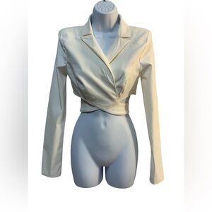 Michael Costello x Revolve Women’s White Wrap Blouse